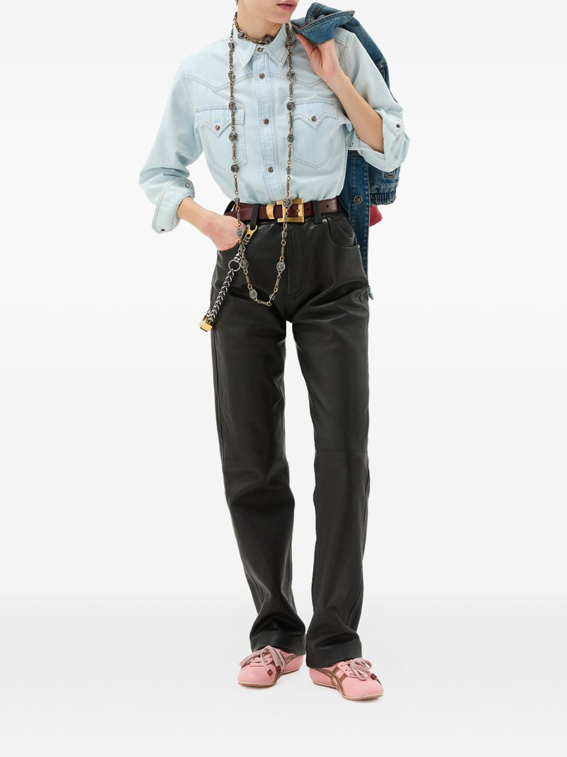VERSACE leather trousers outlook
