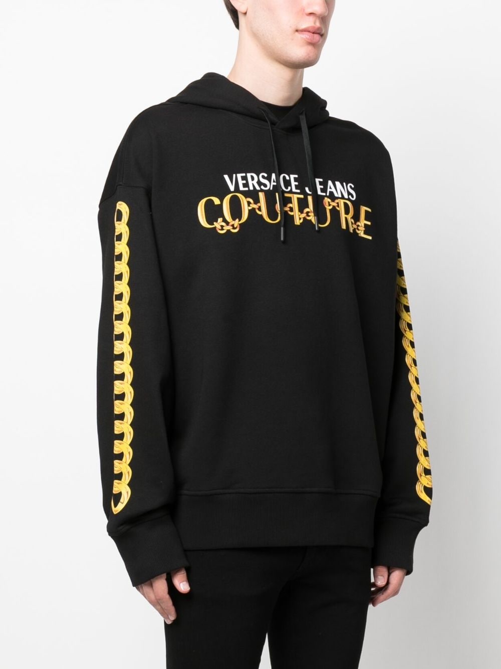 logo-print cotton hoodie - 3