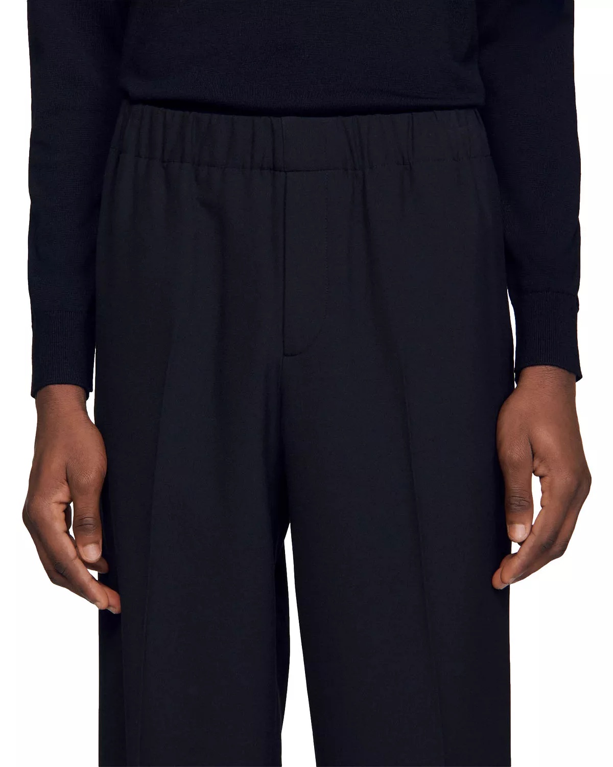 Jersey Regular Fit Wide Leg Trousers - 4