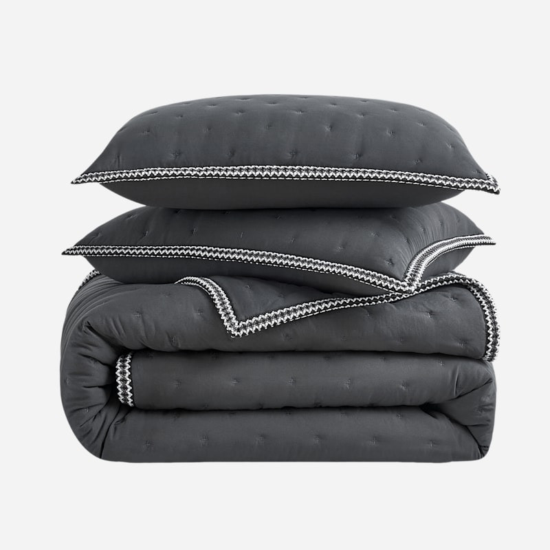 Devon UGG®braid TOB Set F/Q Microfiber Bedding in Ink 1