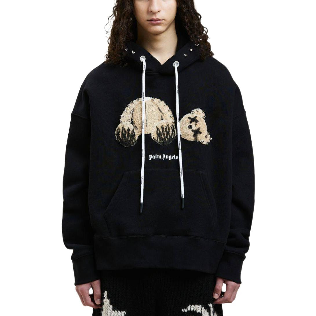 Palm Angels FW22 Punk Bear Hoodie 'Black Brown' PMBB058F22FLE0021060 - 3