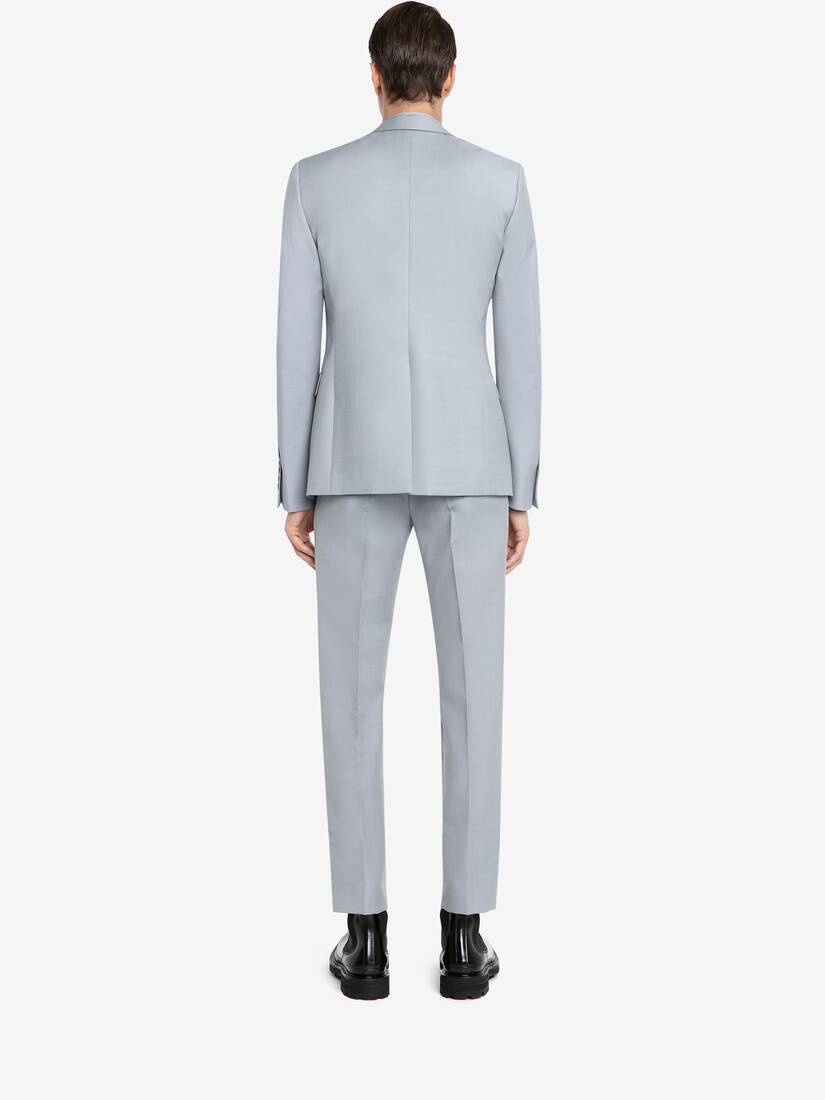 Men's Tailored Cigarette Trousers in Dove Grey - 4