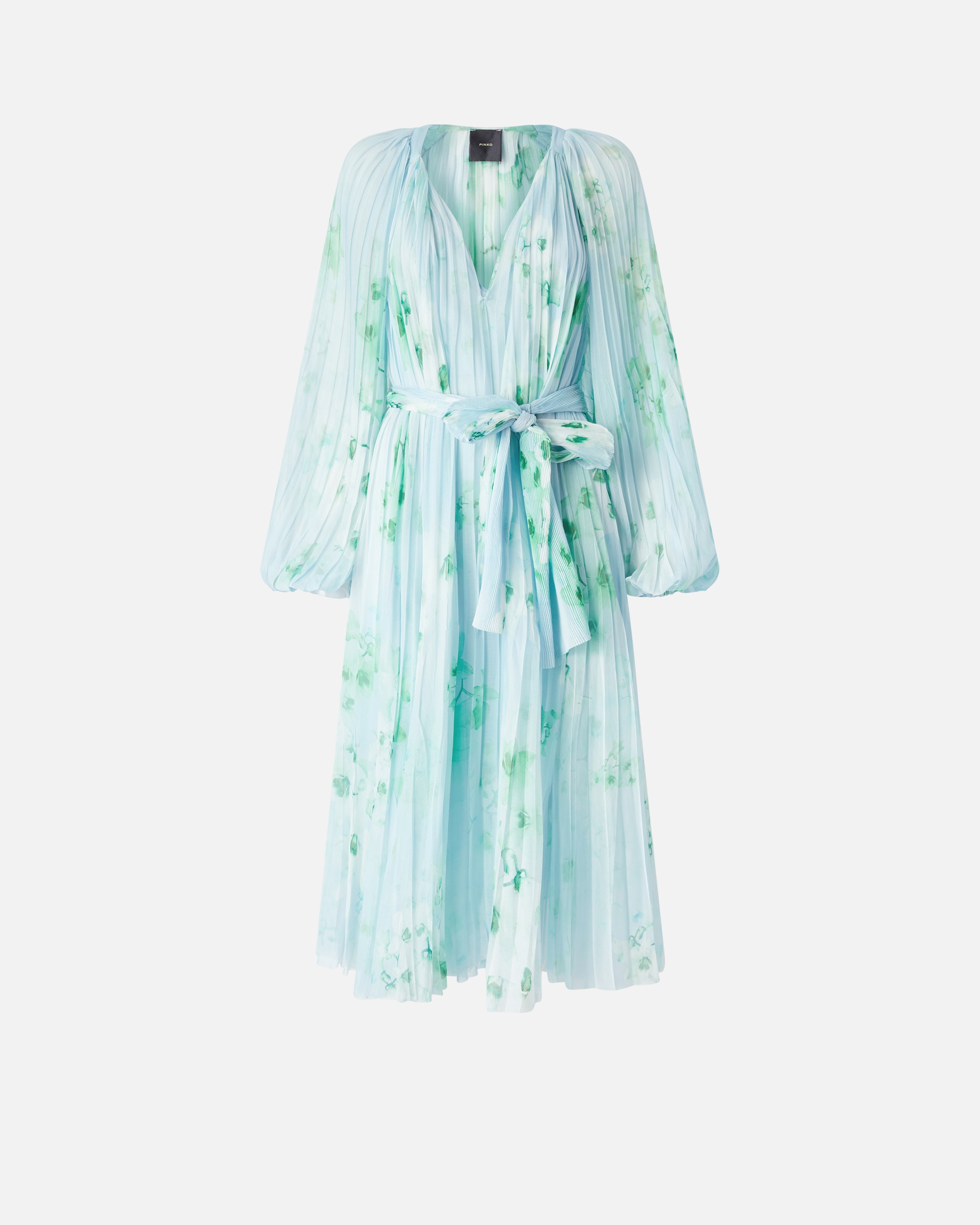 PLEATED MIDI DRESS WITH FLORAL PRINT - 1