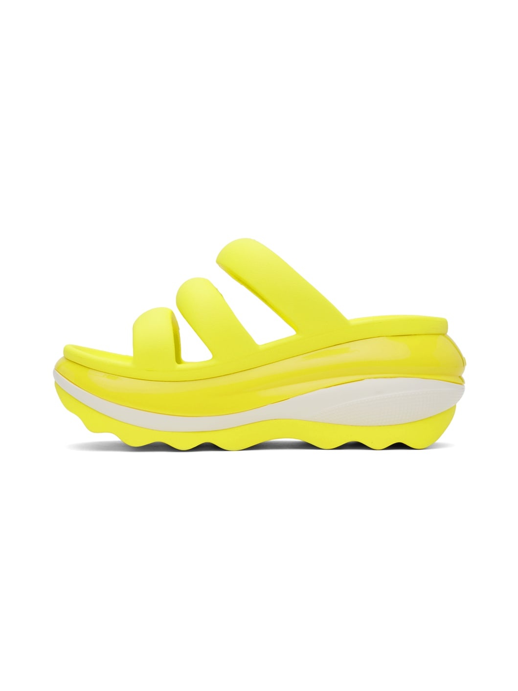Yellow Mega Crush Triple Strap Sandals - 3