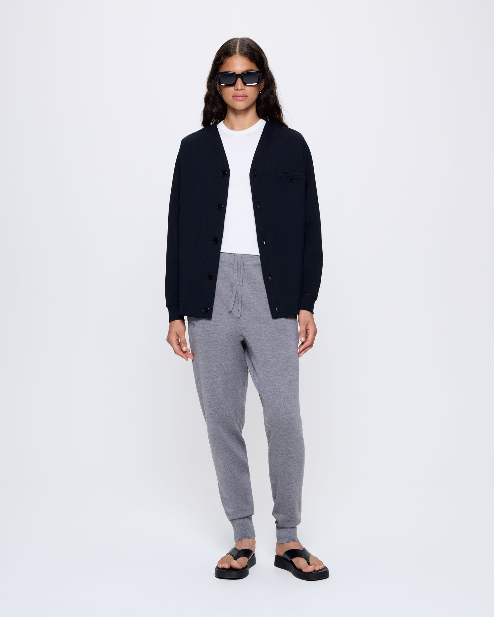 Womens DNA Regenerative Merino Wool Track Pants - Grey Marl - 2