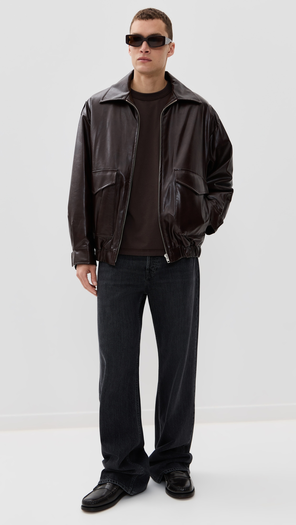 Faux Leather Sports Jacket - 4