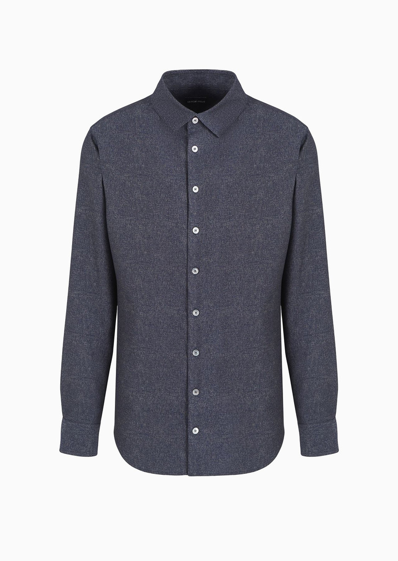Denim Collection shirt in virgin wool, viscose and silk 1