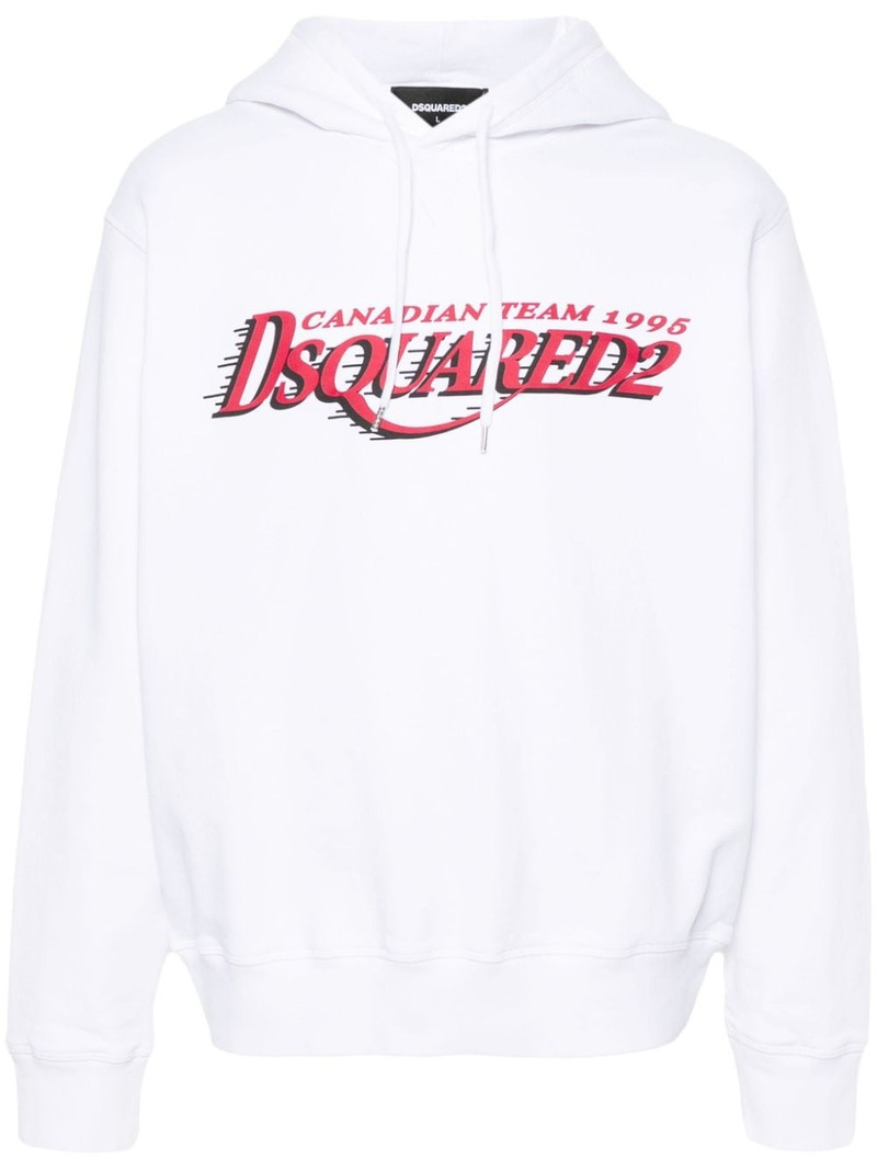 logo-print cotton hoodie 1