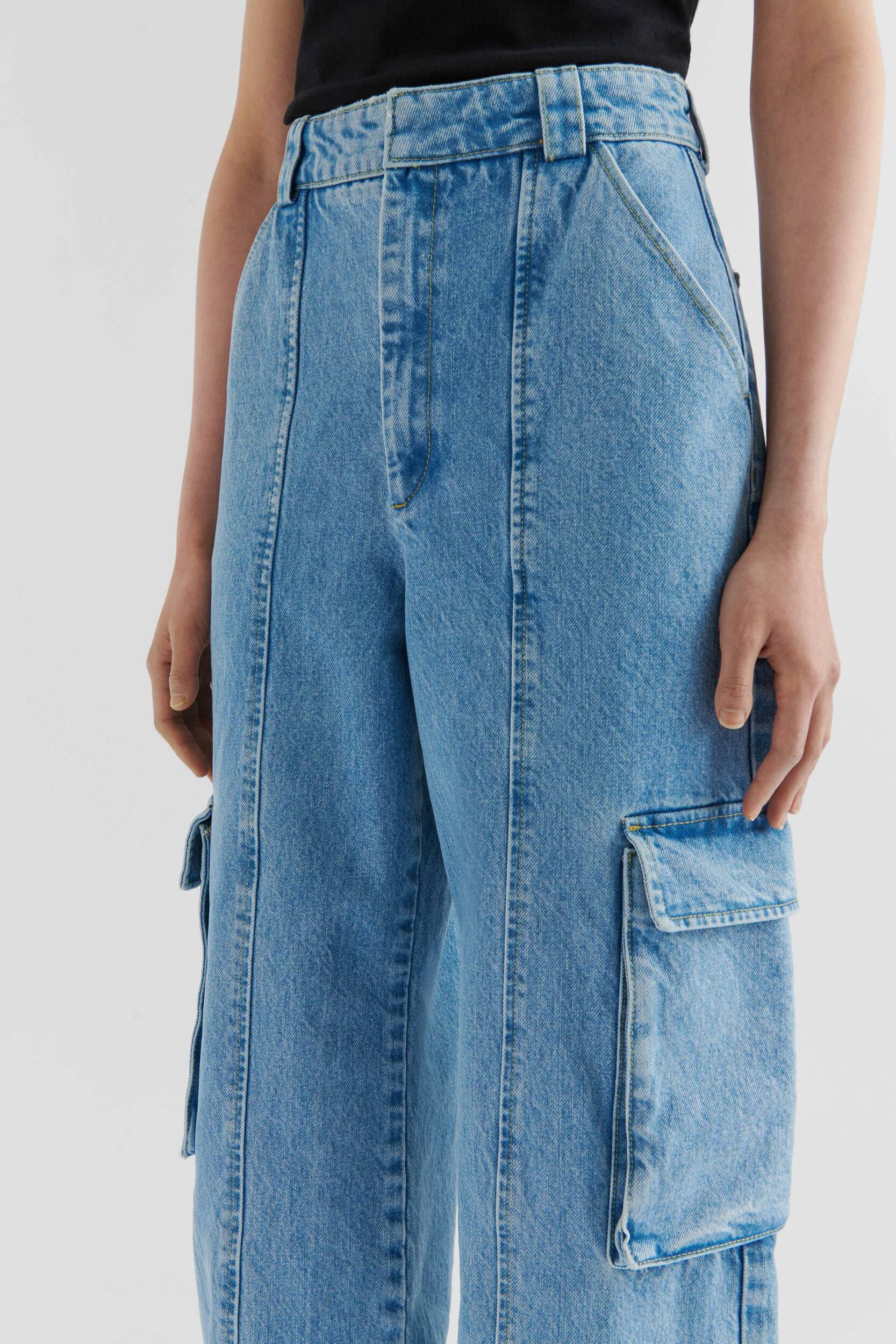 Patch Denim Cargo Trousers - 5