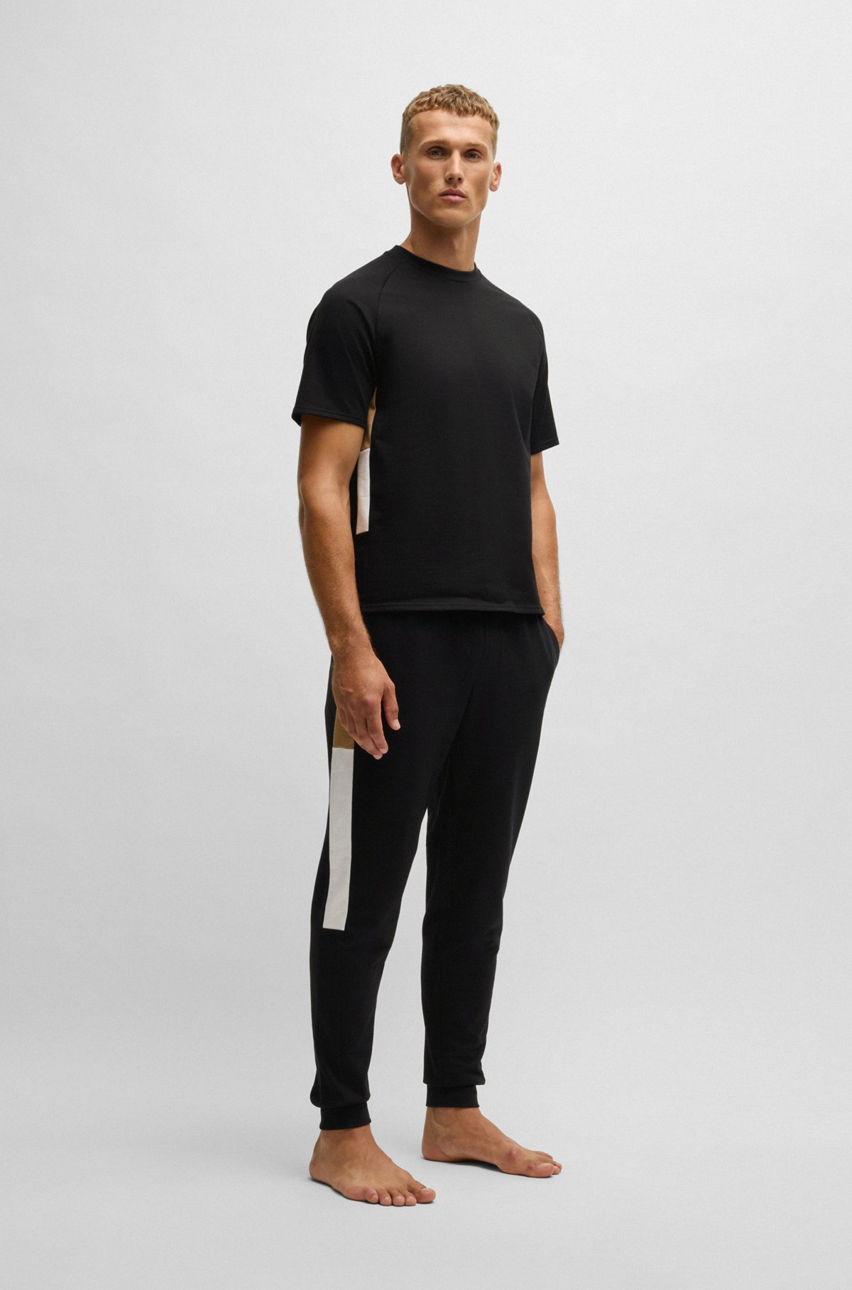COTTON-TERRY TRACKSUIT BOTTOMS WITH CONTRAST SIDE PANELS - 3