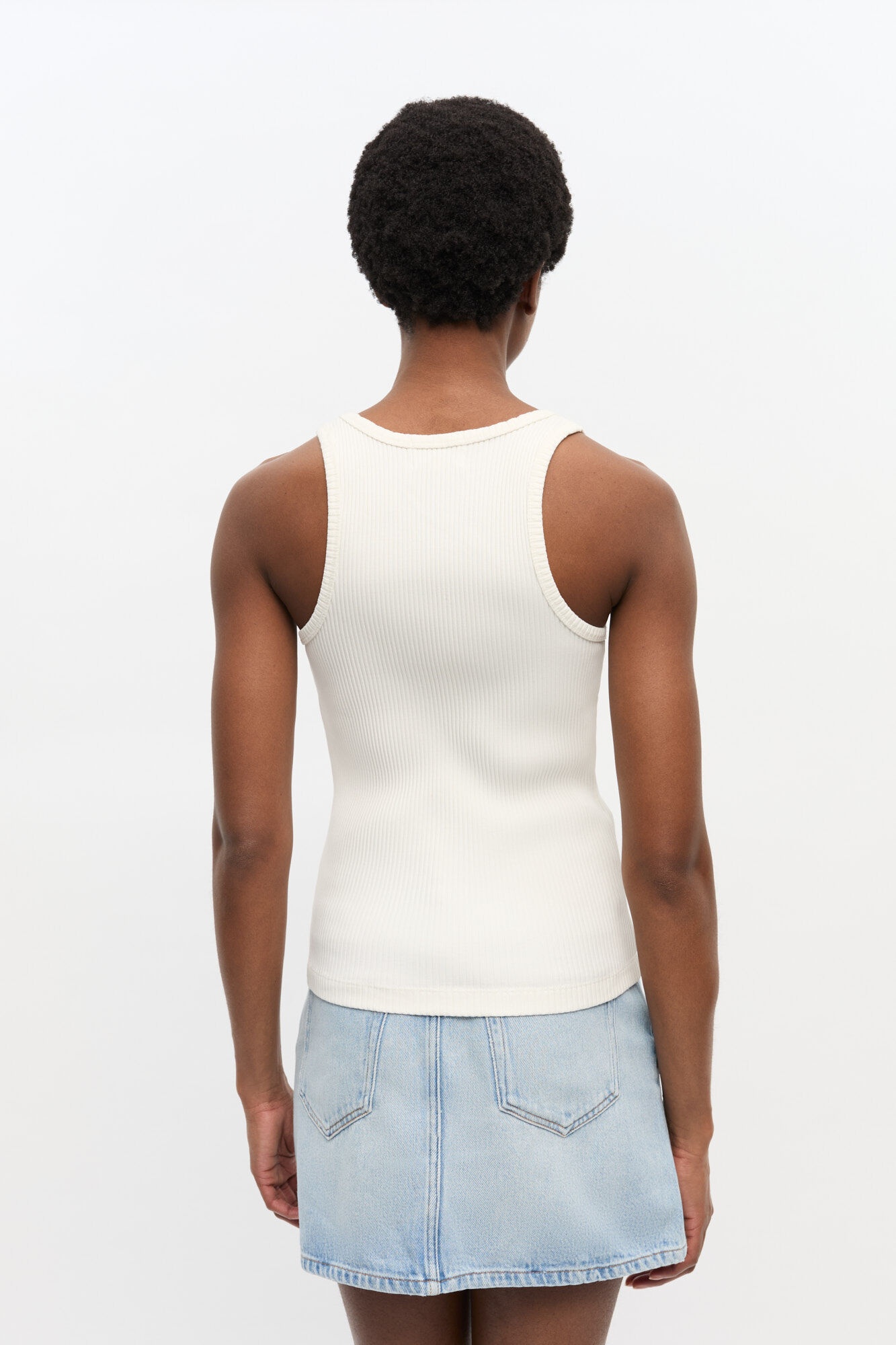 OFF-WHITE RIBBED TANK TOP - 4