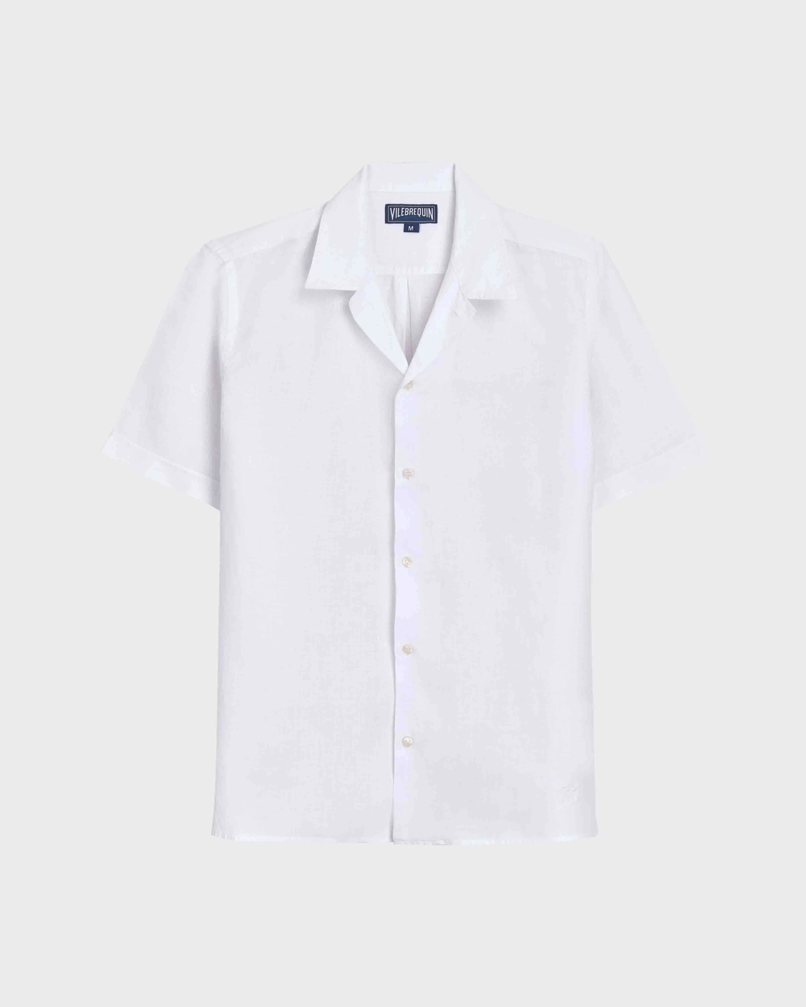 MEN BOWLING LINEN SHIRT SOLID - 1