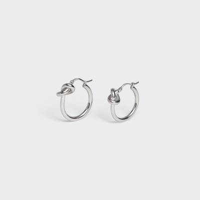 CELINE Knot Small Hoops in Brass with Rhodium finish outlook