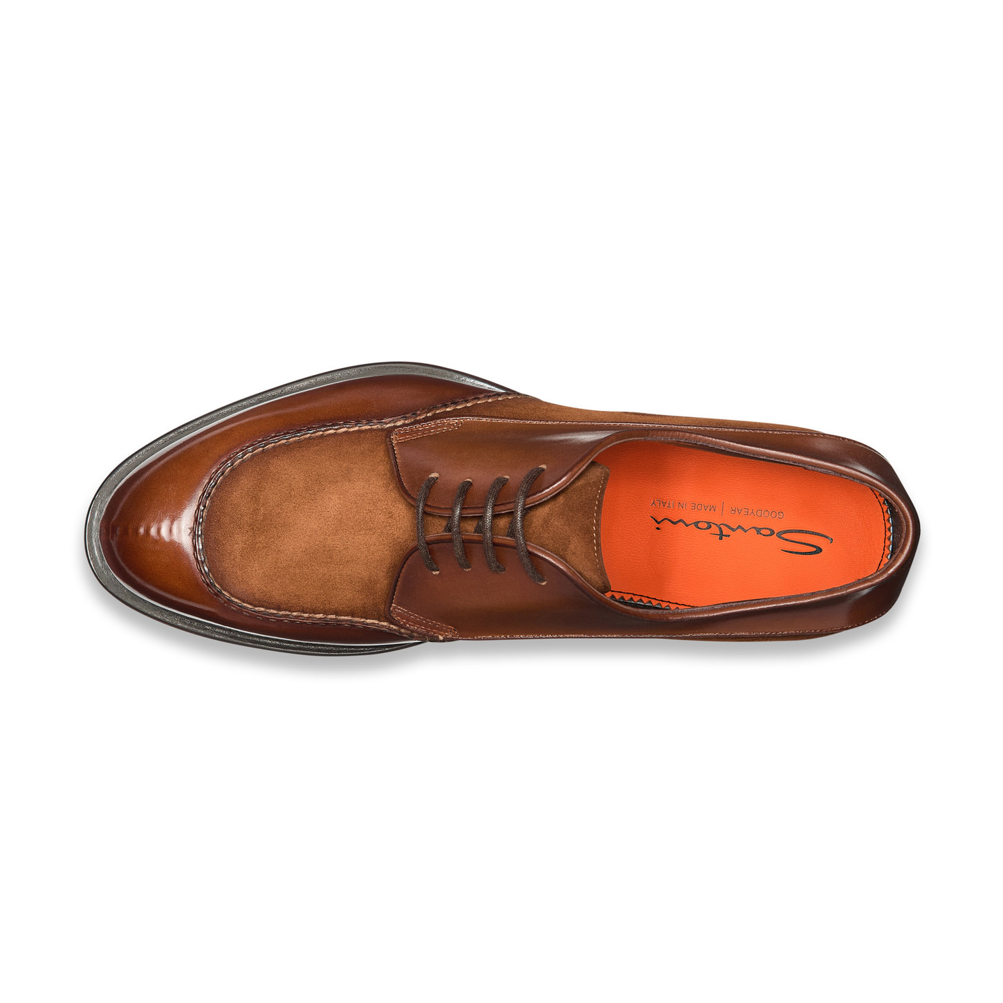 Men’s light brown leather and suede Derby shoe - 5