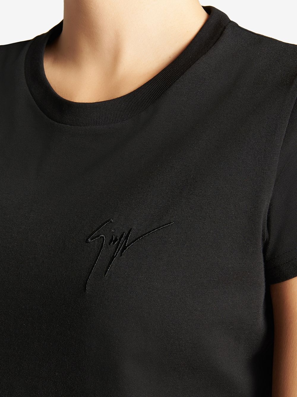 logo embroidered cotton T-shirt - 5