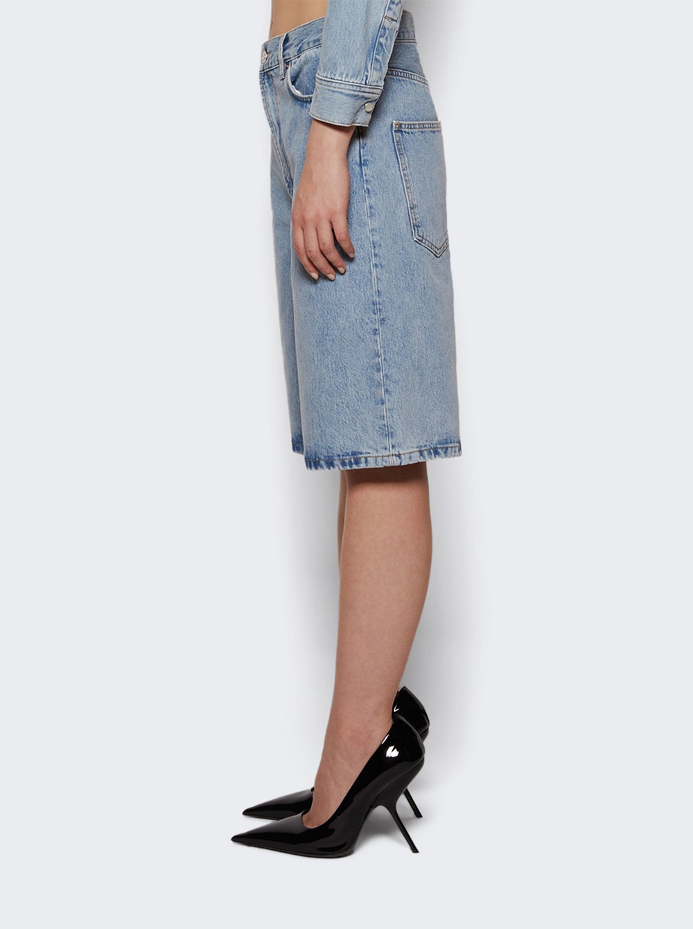 Denim Low Rise Short Blue - 3
