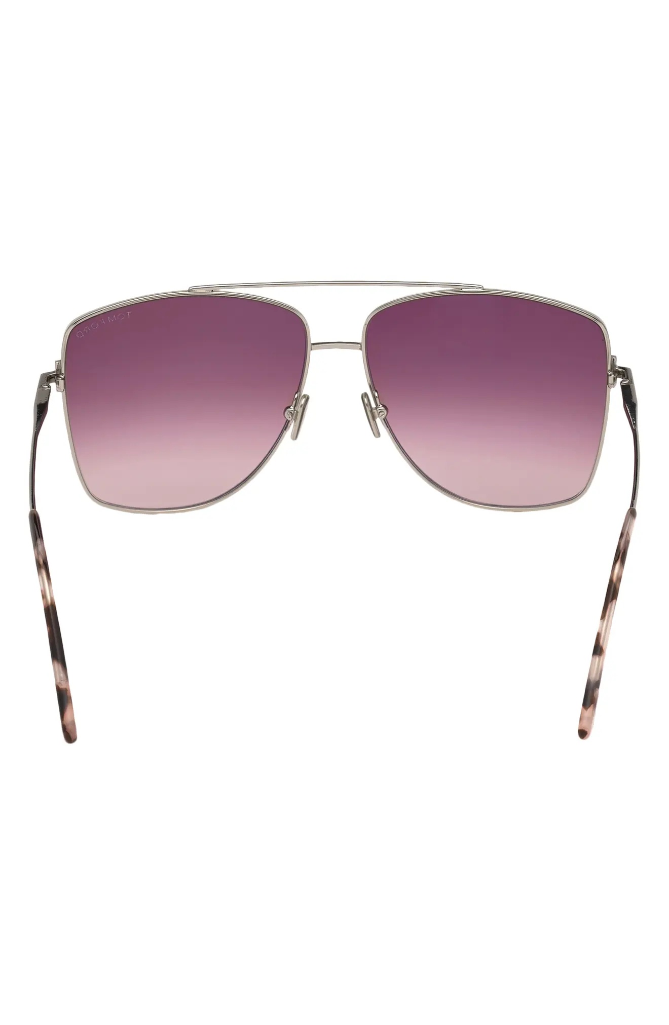 Reggie 61mm Gradient Aviator Sunglasses in Palladium/Bordeaux Mirror - 6