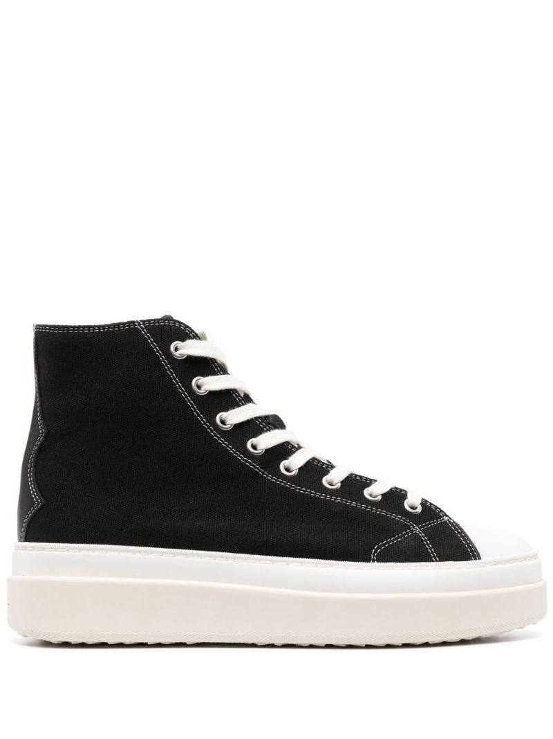 lace-up high-top sneakers - 1