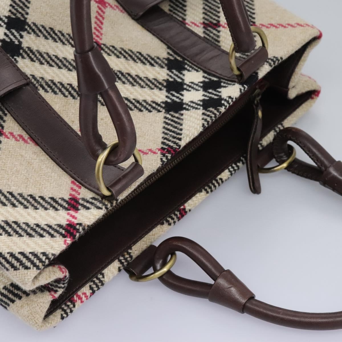 Burberry Nova Check Hand Bag Wool Beige - 6