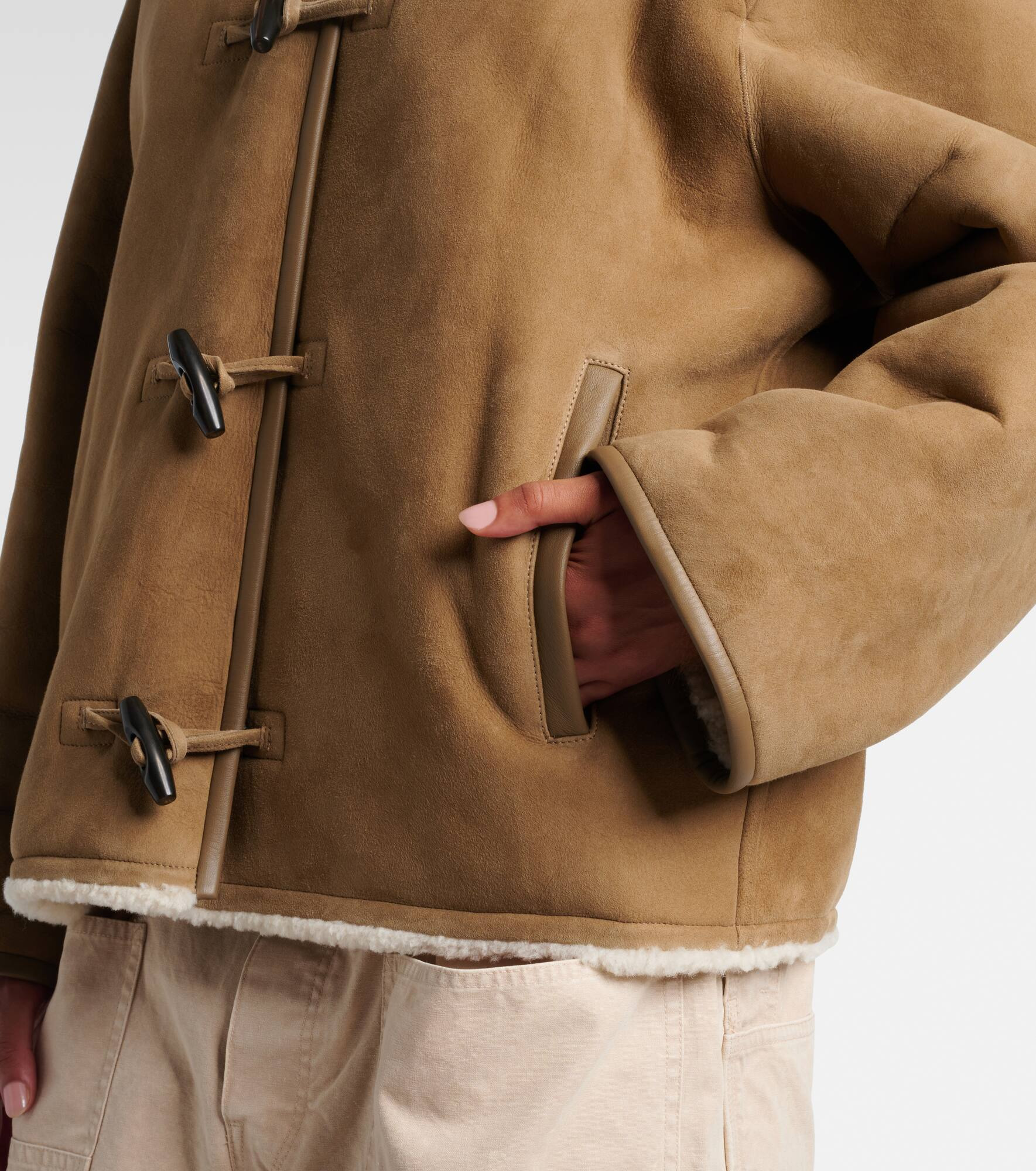 Reversible leather and shearling jacket - 5