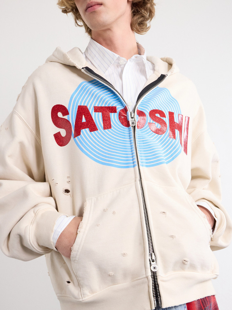 Motoslug Logo-Print Distressed Cotton-Jersey Hoodie 5