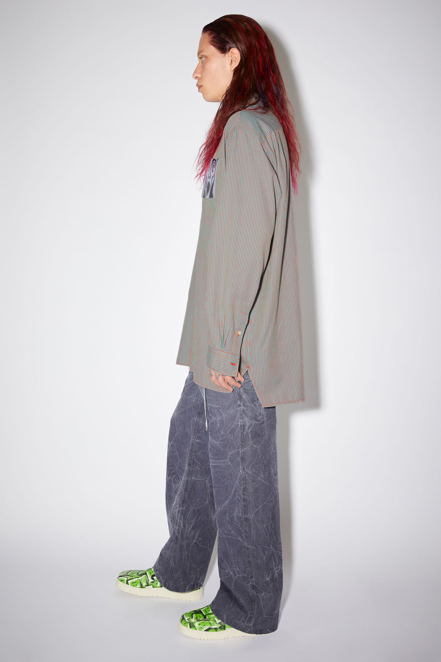 Long sleeve shirt - Turquoise/red - 4