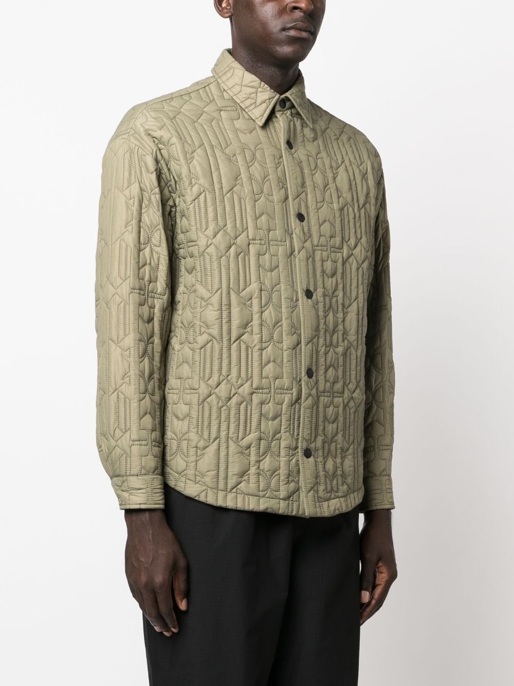 monogram quilted shirt jacket - 3