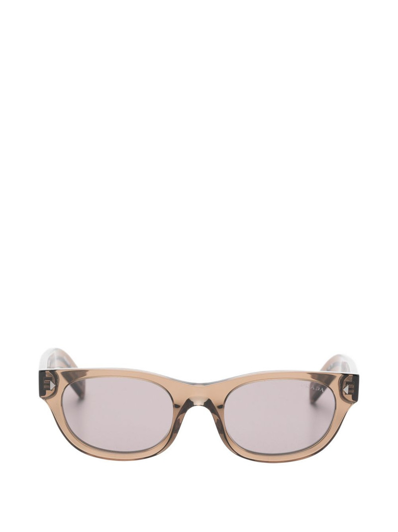 logo-plaque oval-frame sunglasses 1