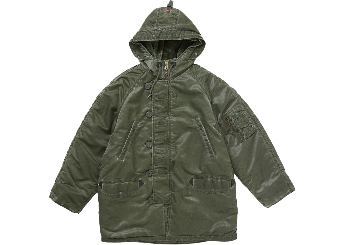 Supreme Washed Flight Satin N 3B Parka Olive - 2
