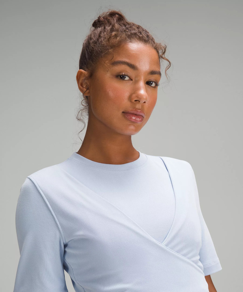 Wrap-Front Soft Ribbed Midi Dress 3