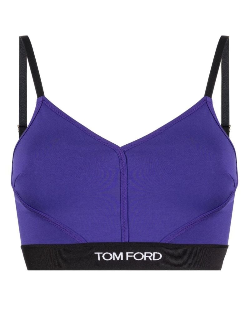 logo-trim stretch bralette - 1