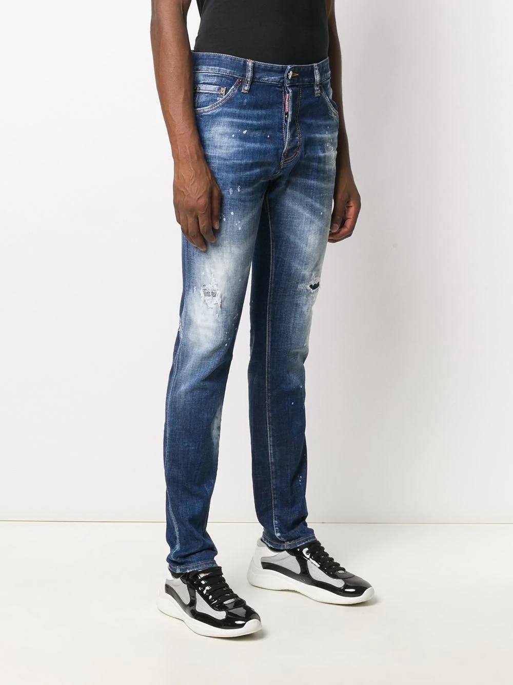 distressed slim-fit jeans - 3