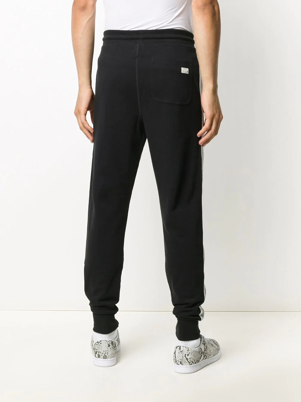 tapered side stripe sweatpants - 4