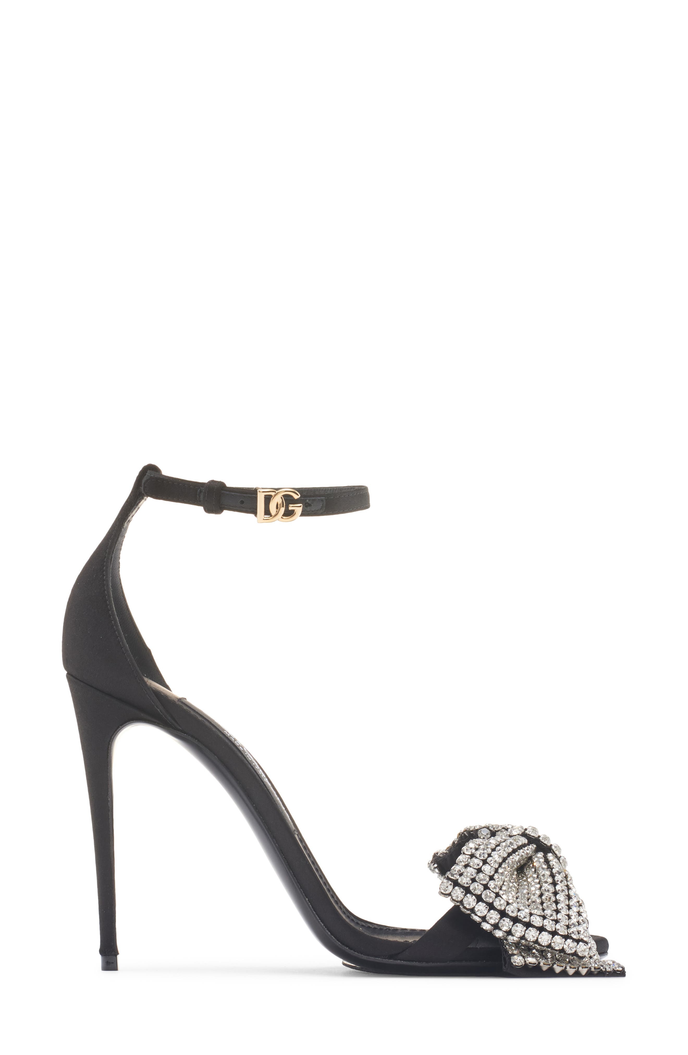 Dolce&Gabbana Keira Crystal Embellished Bow Ankle Strap Sandal in 8S488 Nero/Crystal at Nordstrom - 3