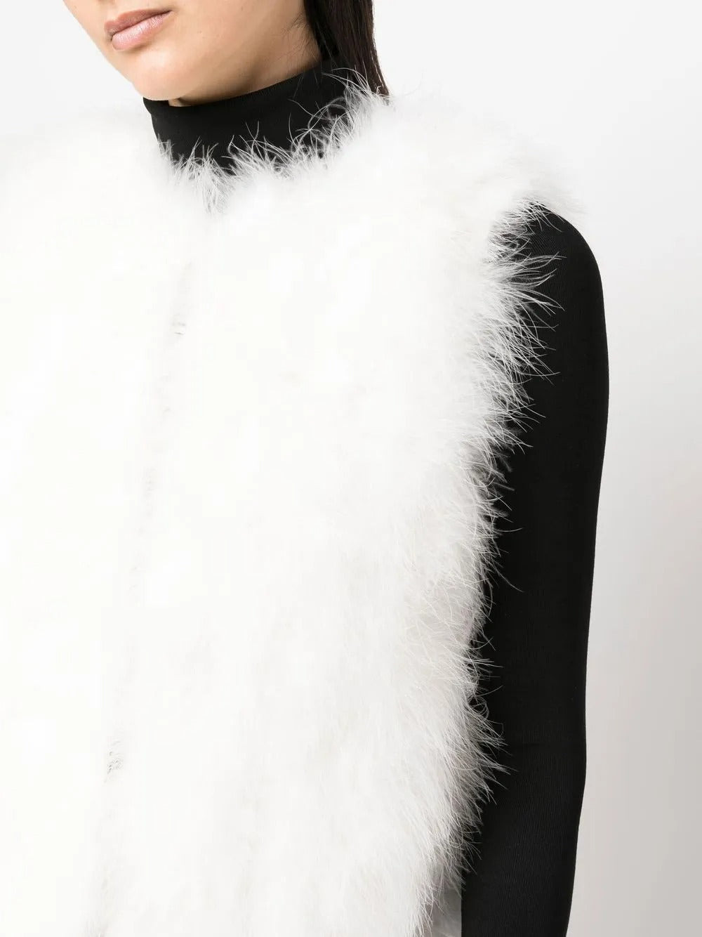 YVES SALOMON - Women Trendy Fluffy Gilet - 4
