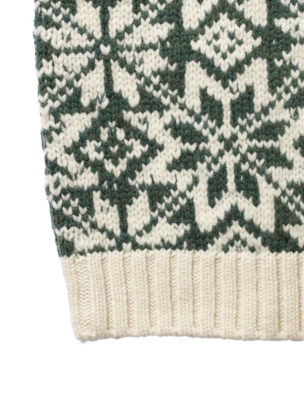 snowflake-pattern v-neck vest - 4