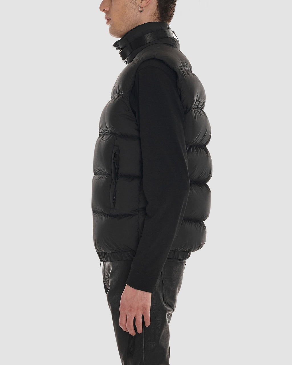 PUFFER VEST W METAL BUCKLE - 4
