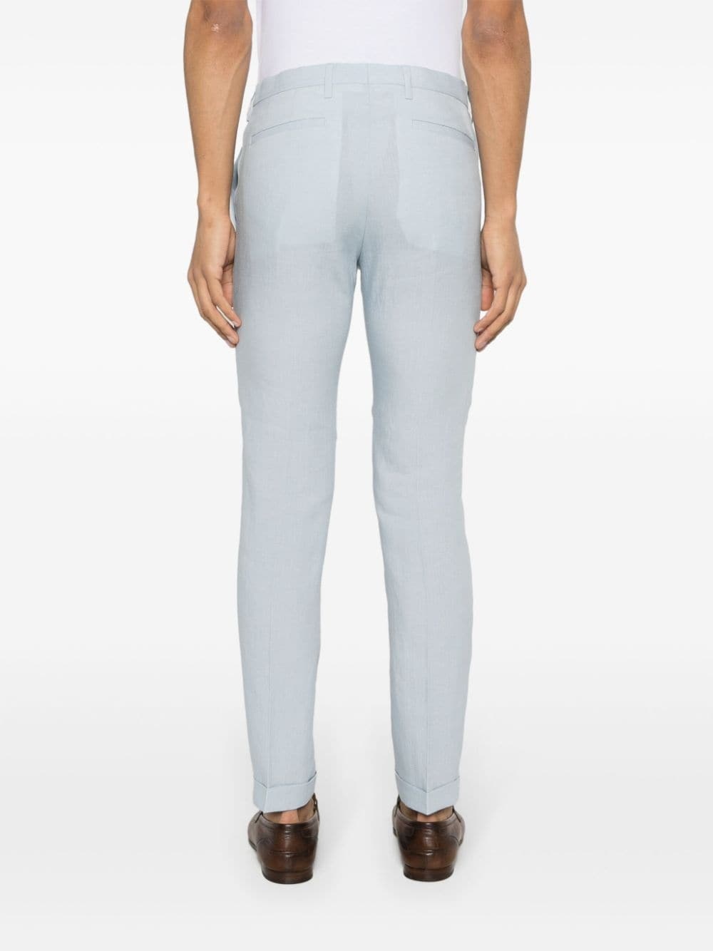pressed-crease linen trousers - 4