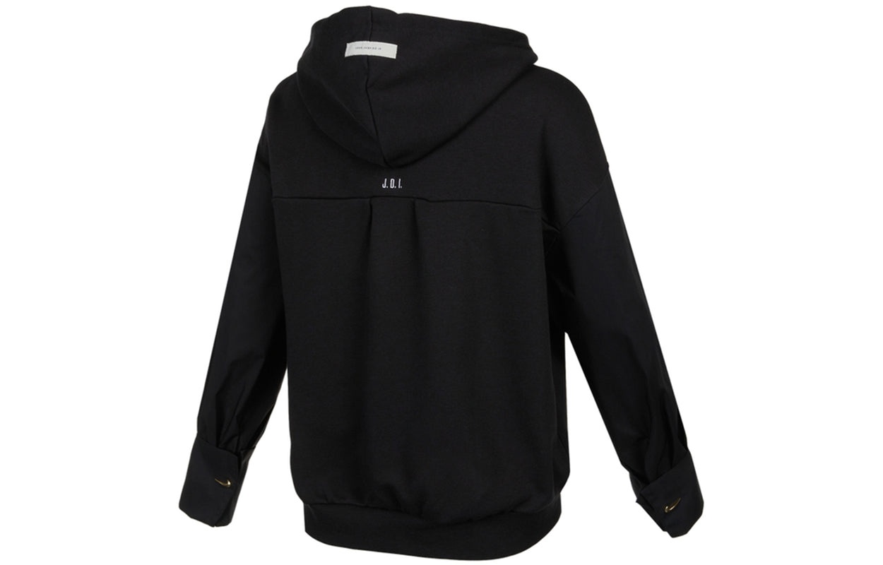 (WMNS) Nike Sportswear Icon Clash Embroidery Logo Hoodie  'Black' DD5053-010 - 2