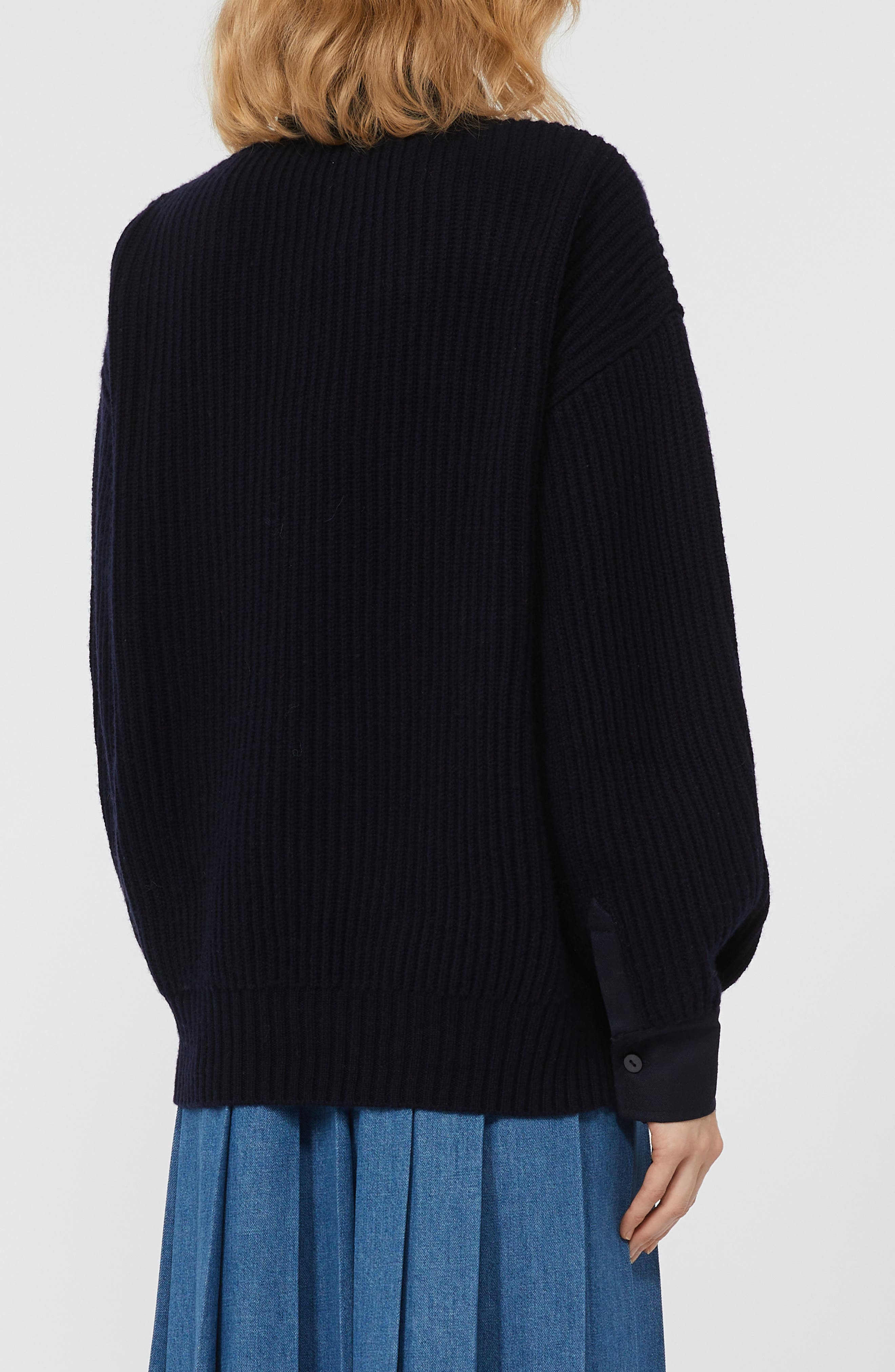 Weekend Max Mara Vanda Virgin Wool & Cashmere Rib Polo Sweater in Ultramarine at Nordstrom - 2