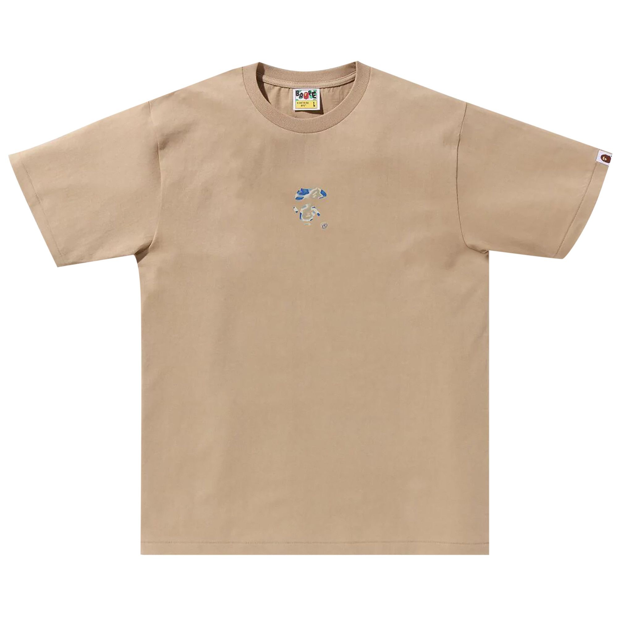 BAPE Liquid Camo Small Ape Face Tee 'Beige' - 1