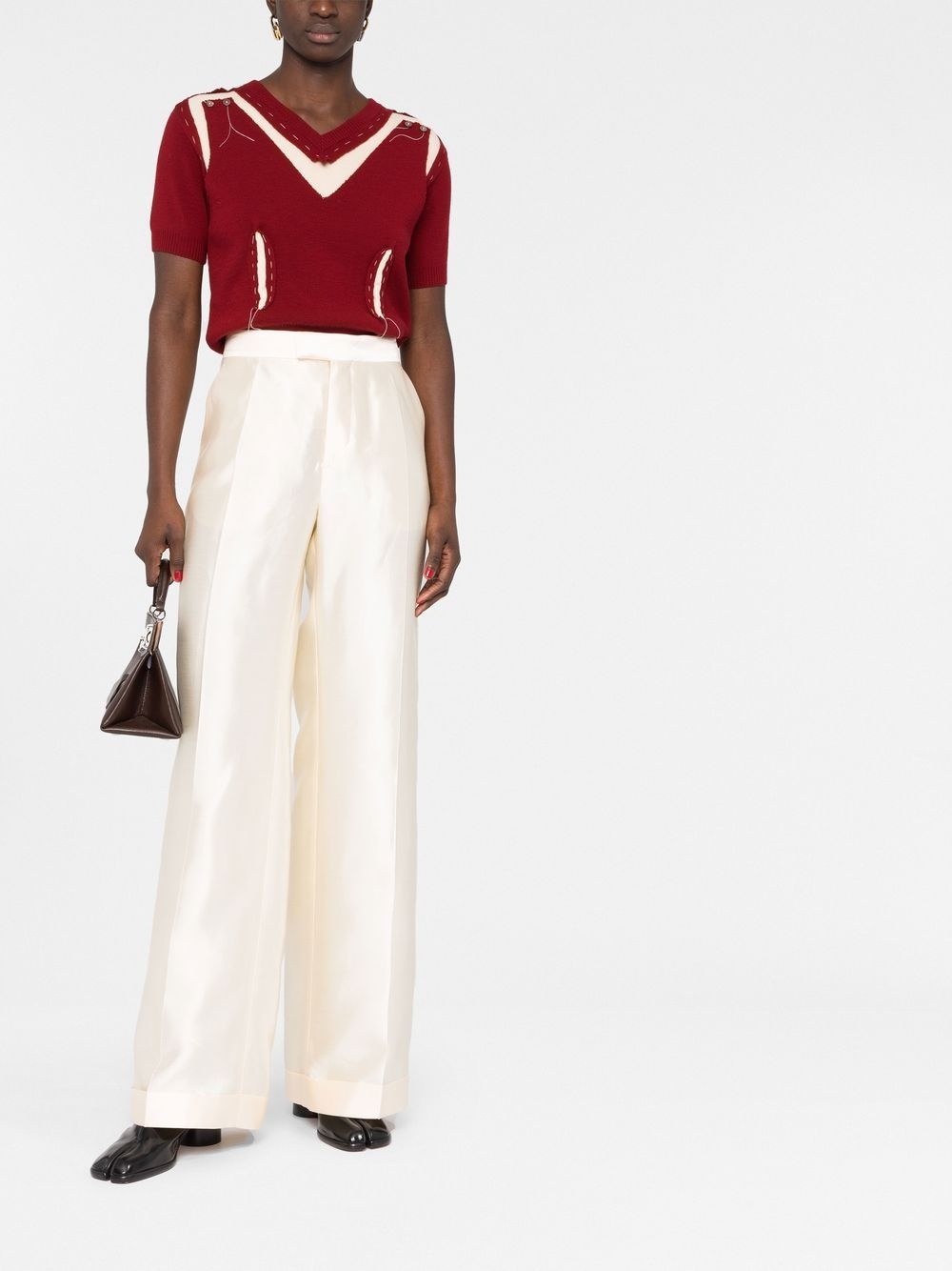 straight-leg silk trousers - 2