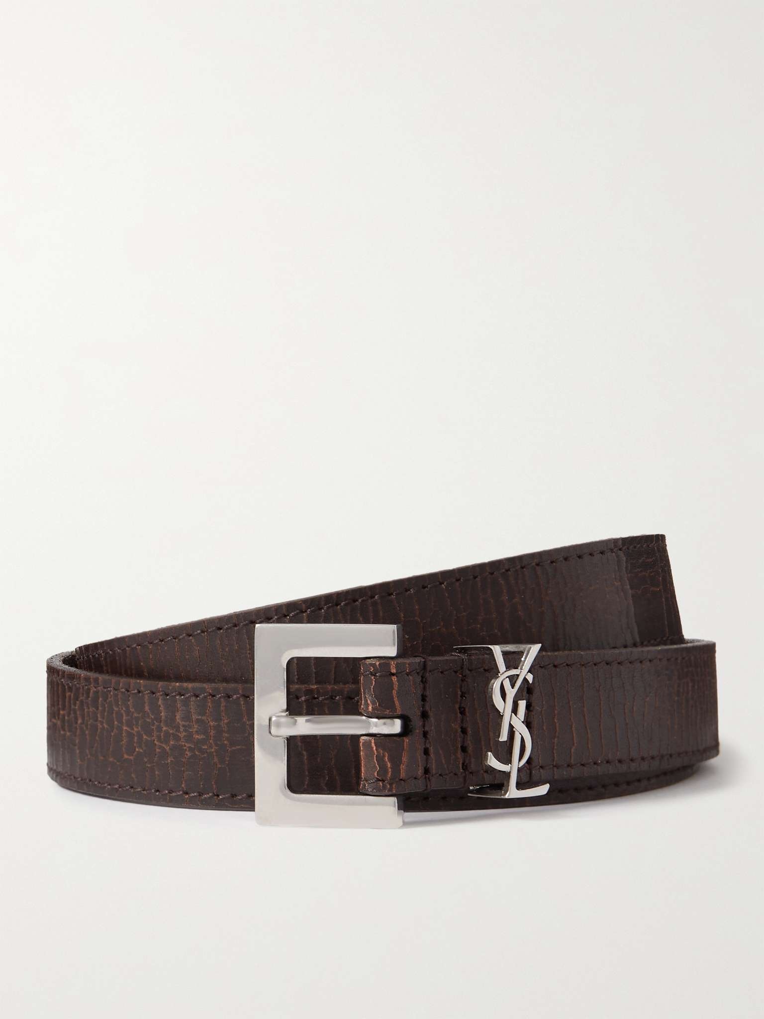 2cm Logo-Embellished Leather Belt - 1