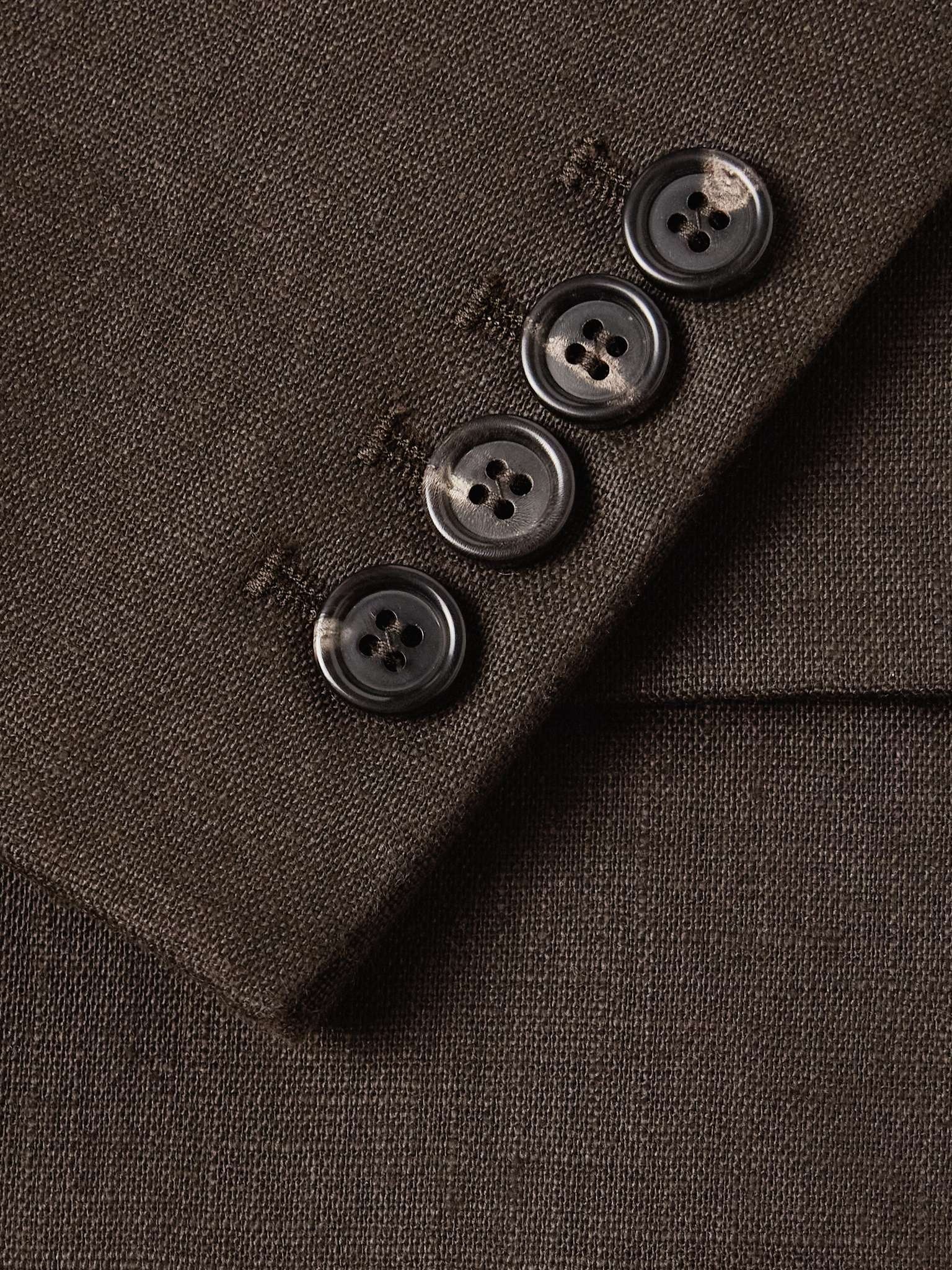 Double-Breasted Linen Suit Jacket - 4