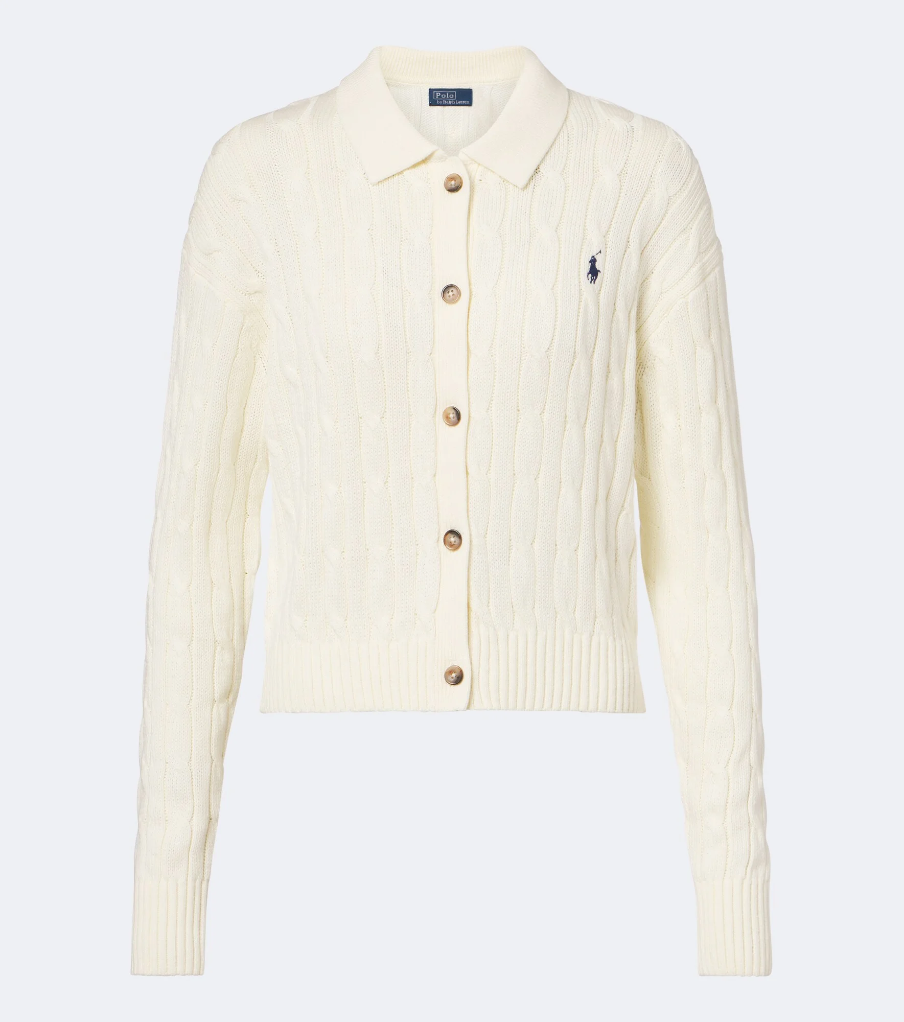 Cable-knit cotton cardigan - 1