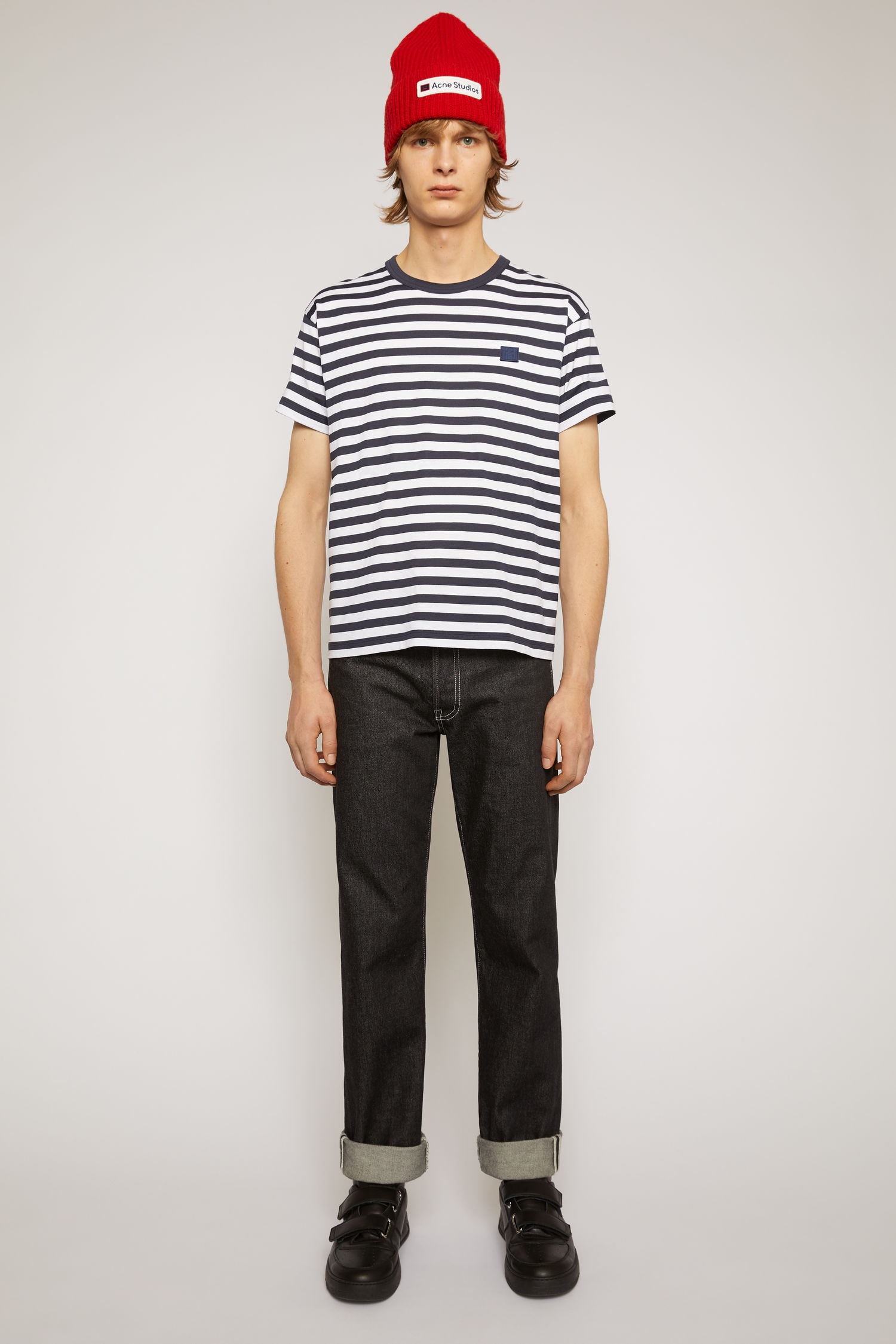 Slim fit striped t-shirt navy blue - 2