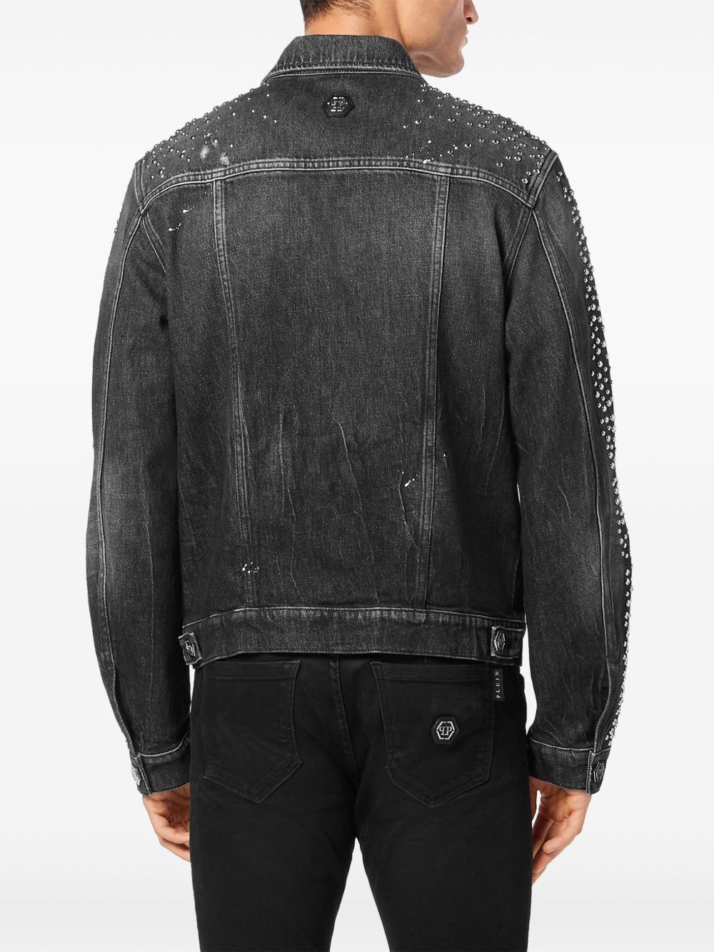 stud-embellished denim jacket - 4