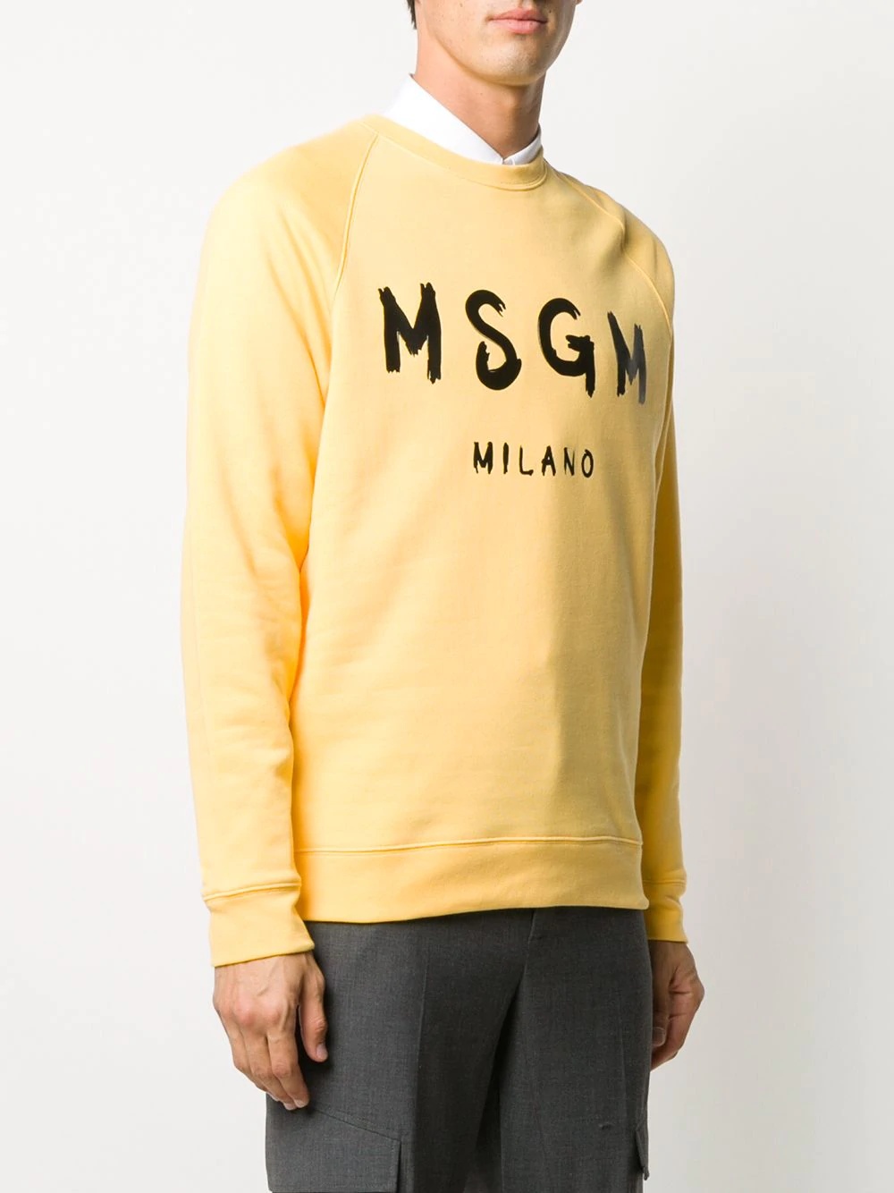 paint brushed logo sweatshirt - 3