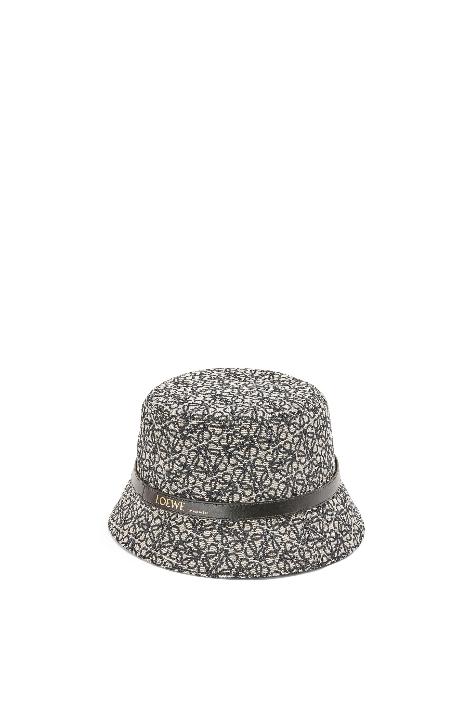 Anagram bucket hat in jacquard and calfskin - 4