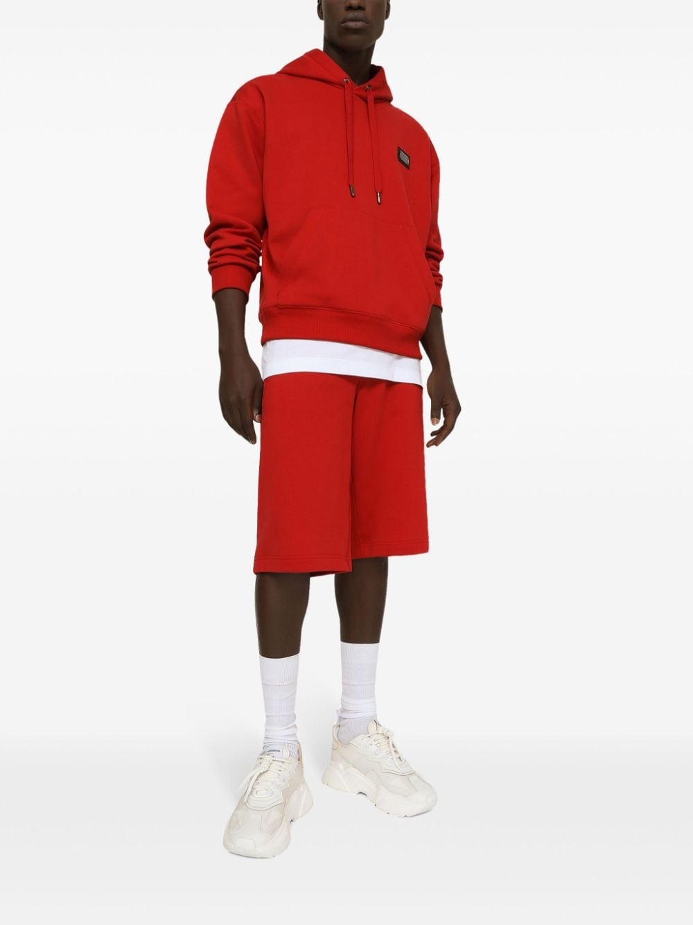 logo-appliquÃ© jersey track shorts - 2